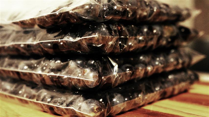 Freezer Ready Grapes Julie Trubkin's grapes packed for the freezer